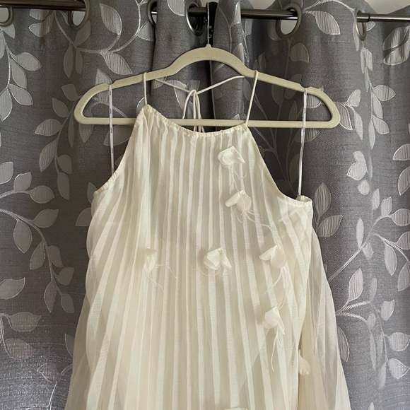 Elliatt Emelia Floral Appliqué Pleated Georgette Halter Maxi Dress - Picture 7 of 9